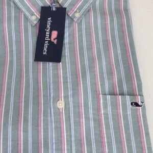 Vineyard Vines Mens Striped Oxford Stretch Long Sleeve Button Down Shirt NWT